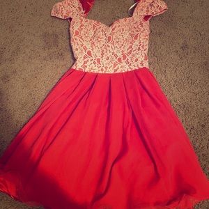 Cute pink dress with lace